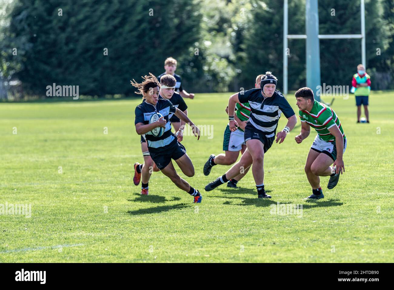 Newcastle Falcons contre Leicestershire Tigers de moins de 18 ans à Oval Park Training Ground Leicester. Banque D'Images