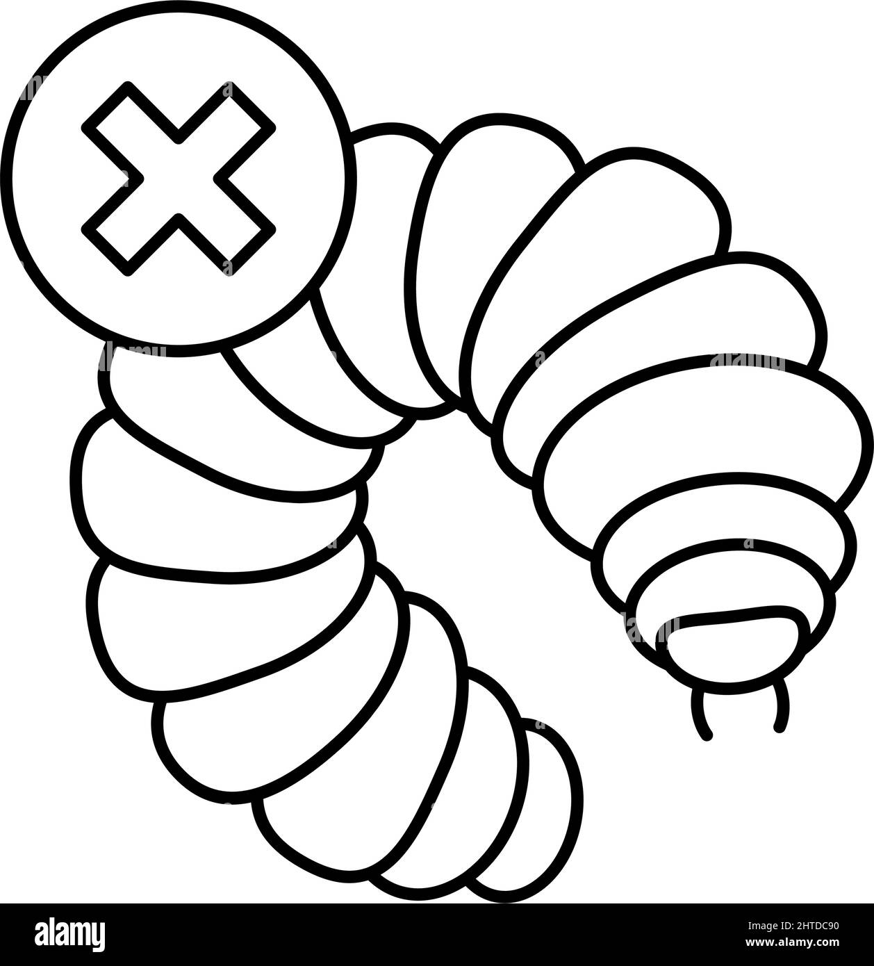 illustration vectorielle de l'icône de la ligne de traitement de la vis sans fin Illustration de Vecteur