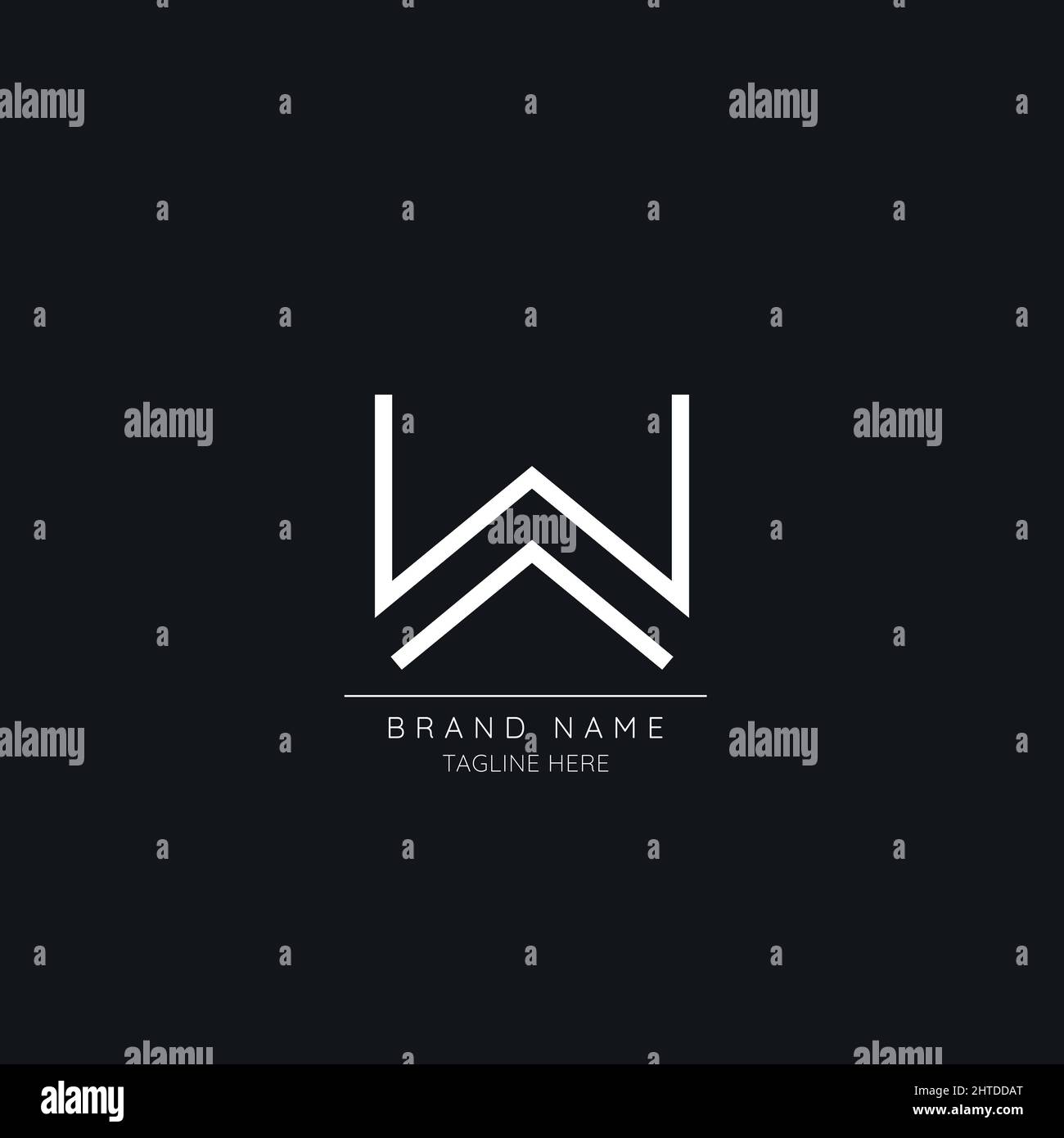 Design minimaliste avec logo lettre W. Illustration de Vecteur