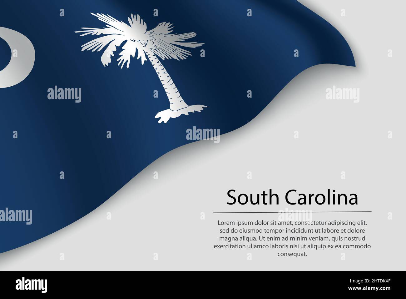 Le drapeau à vagues de la Caroline du Sud est un état des États-Unis. Modèle vectoriel de bannière ou de ruban Illustration de Vecteur
