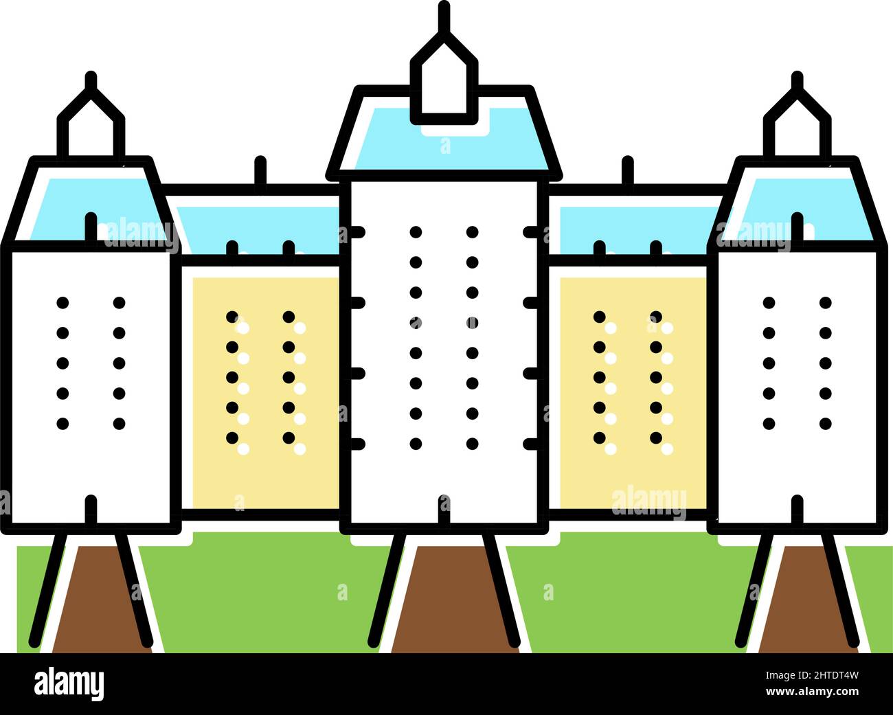 illustration vectorielle de l'icône de couleur palace house Illustration de Vecteur
