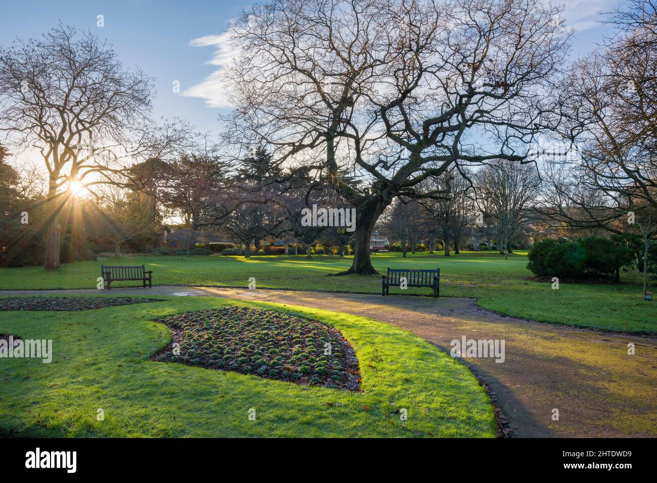 Jardins de Blenheim dans la ville côtière de Minehead, Somerset, Angleterre. Banque D'Images