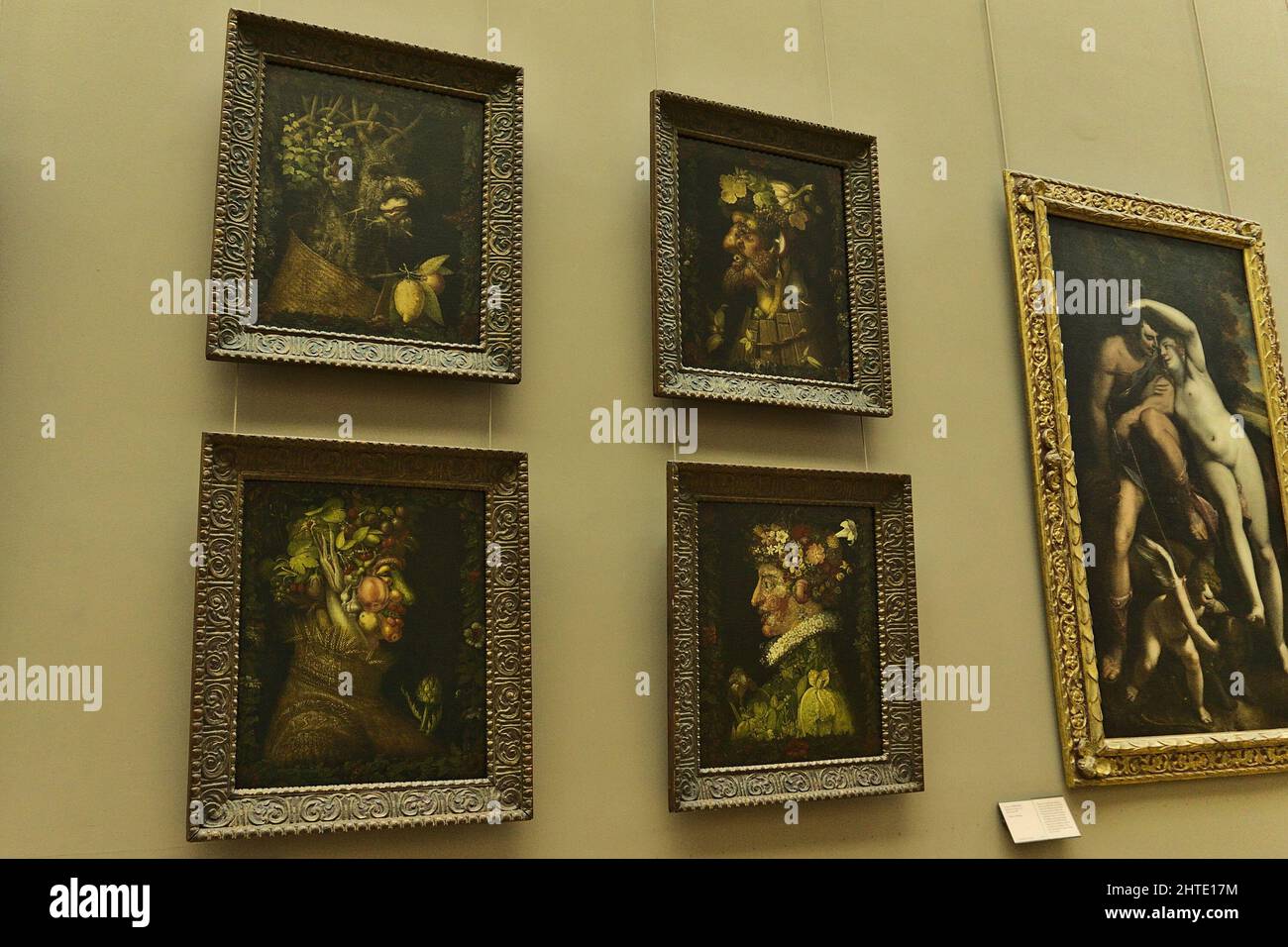 Peinture four Seasons par Giuseppe Arcimboldo au Musée du Louvre, Paris, France Banque D'Images