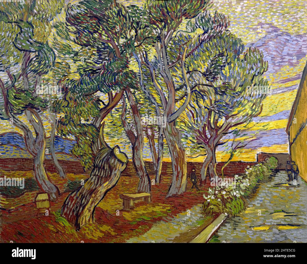 Vincent van Gogh, le jardin de l'hôpital Saint Paul, peinture, huile sur toile, 1889 Banque D'Images