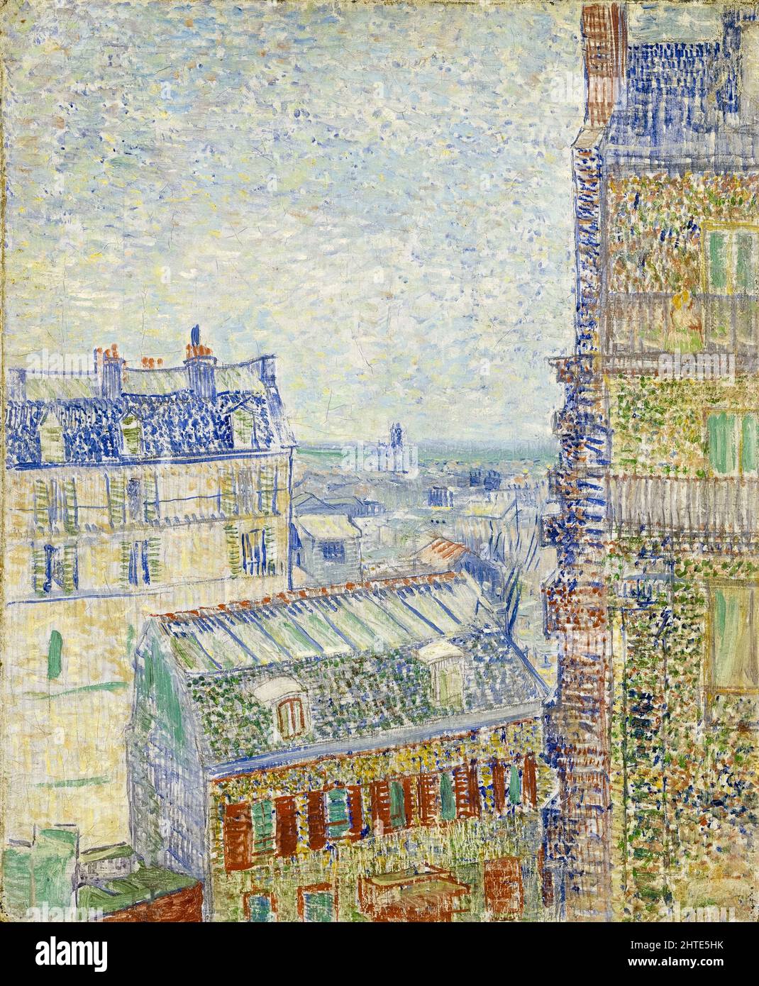 Peinture Van Gogh Paris Vincent van Gogh, vue sur Paris depuis la chambre de Vincent dans la rue  Lepic. 1887 Huile sur toile. Van Gogh Museum, Amsterdam Photo Stock - Alamy