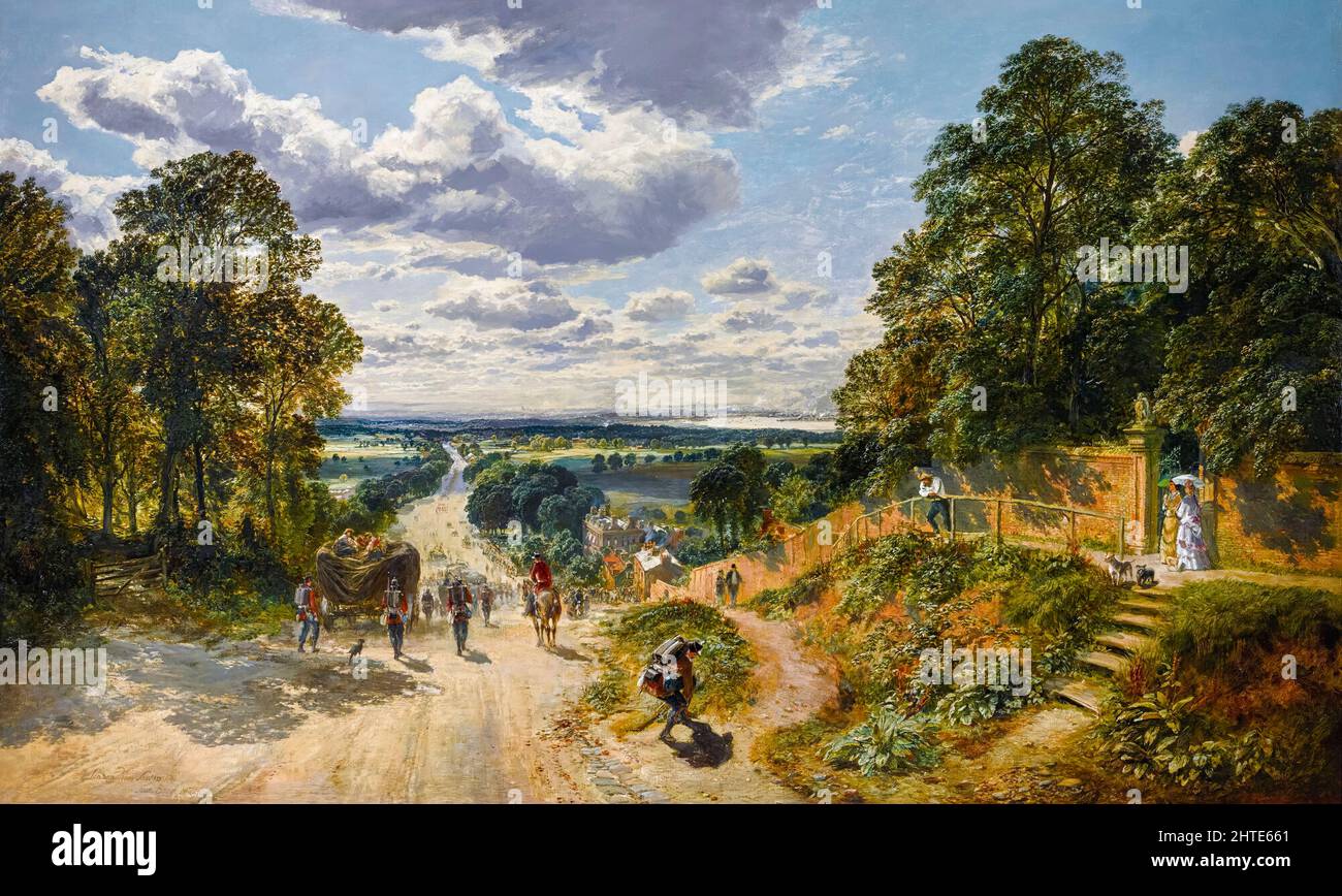 Londres de Shooters Hill, huile sur toile paysage peinture par Samuel Bough, 1872 Banque D'Images