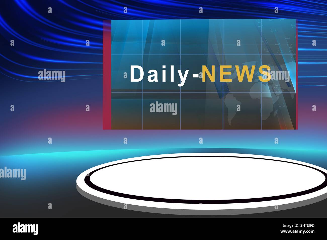 Scene Studio Moderne Avec Grand Ecran A L Arriere Adapte Pour L Information De Fond 3d Illustration Photo Stock Alamy