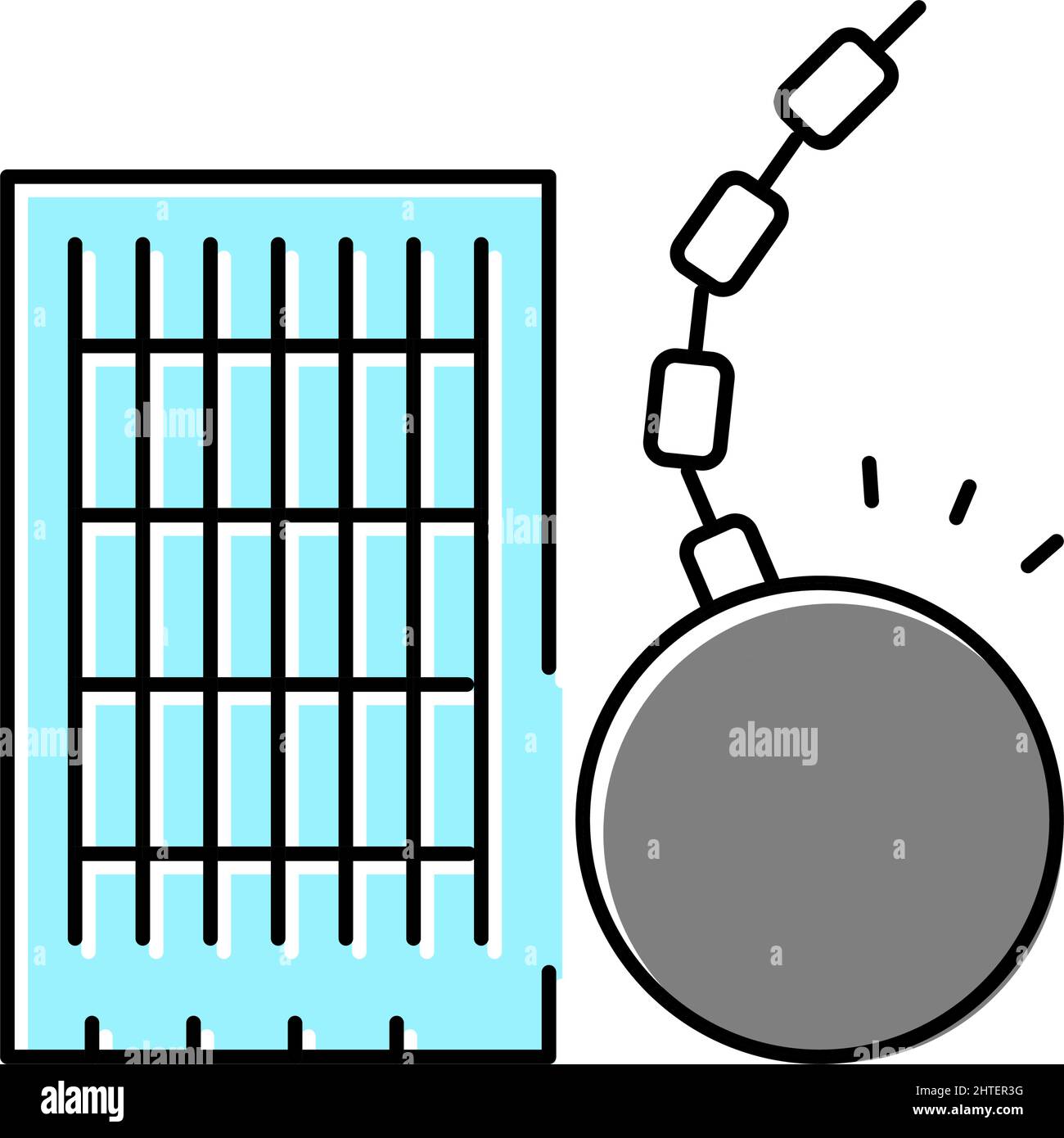 illustration vectorielle de couleur d'icône de démolition de gratte-ciel de grande hauteur Illustration de Vecteur
