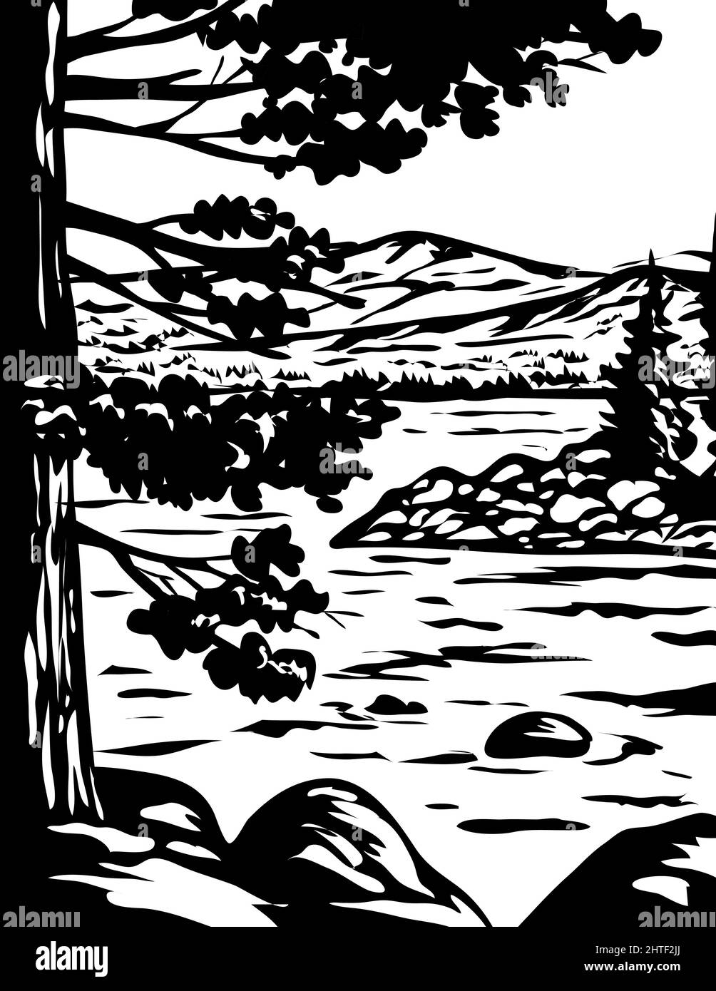 Illustration du parc national Emerald Bay à South Lake Tahoe, Californie, États-Unis Banque D'Images