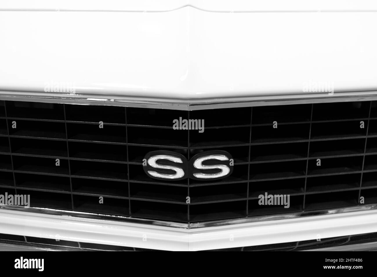 Détail de la calandre avant d'American muscle car Banque D'Images