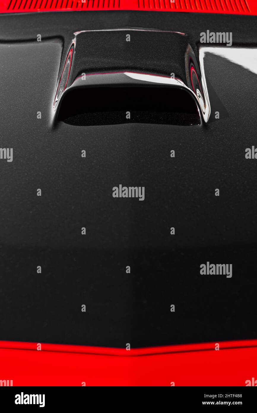 Détails minimalistes abstraits sur une voiture de muscle américaine Banque D'Images