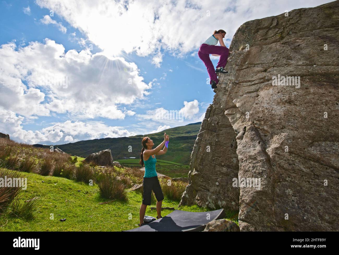 Le bloc au RAC les blocs au parc national de Snowdonia Banque D'Images