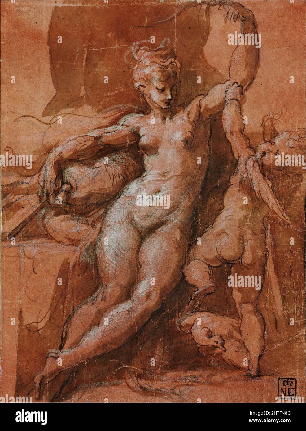 Parmigianino - Vénus désarmant Cupidon Banque D'Images