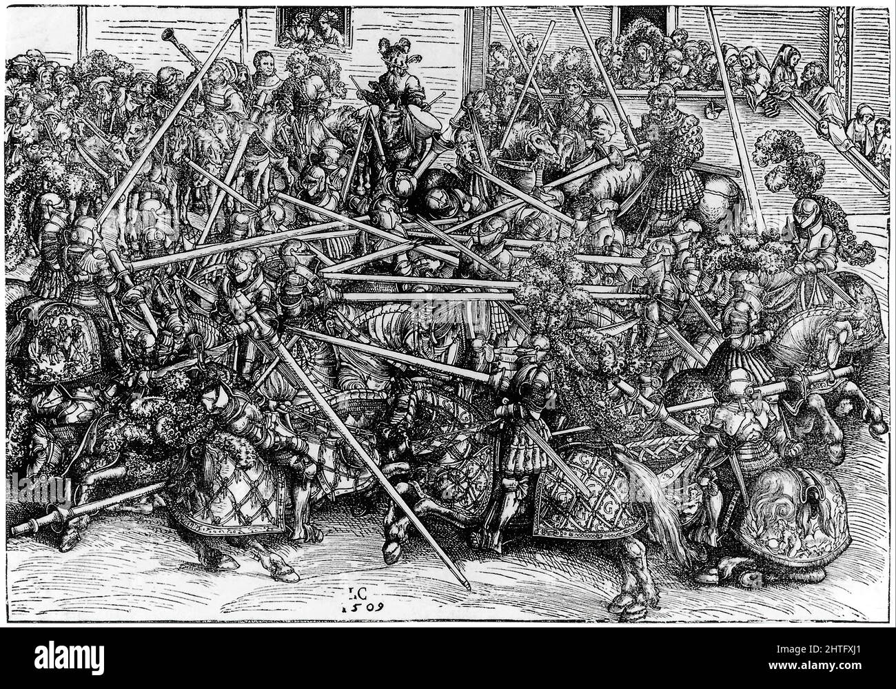 Lucas Cranach l'ancien - Le troisième tournoi Banque D'Images
