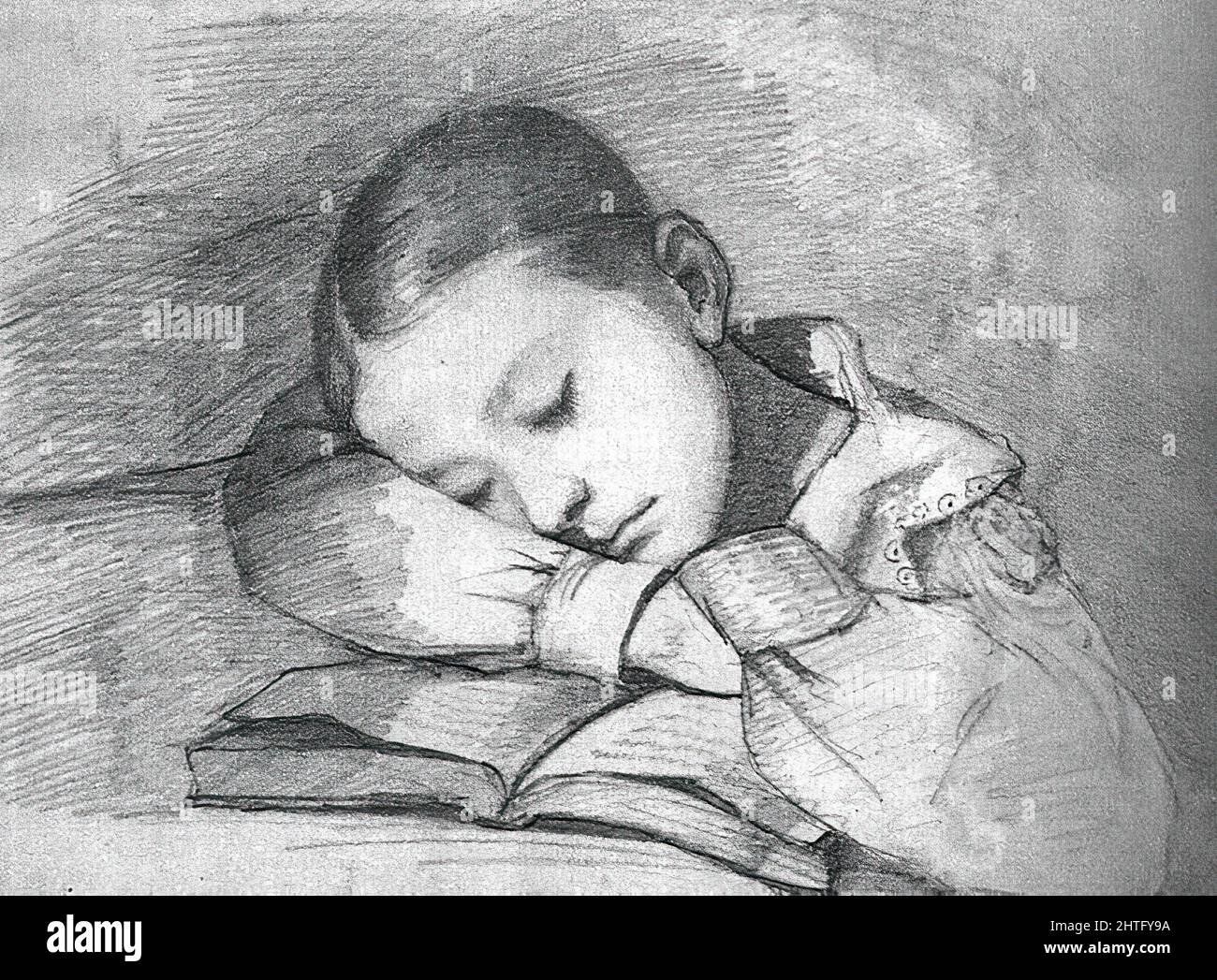 Gustave Courbet - Portrait Juliette Courbet dormir enfant 1841 Banque D'Images