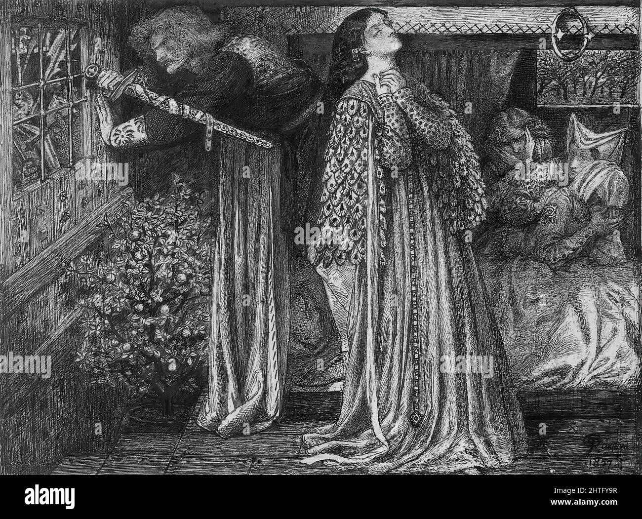 Dante Gabriel Rossetti - Chambre Reine Sir Launcelot 1857 Banque D'Images