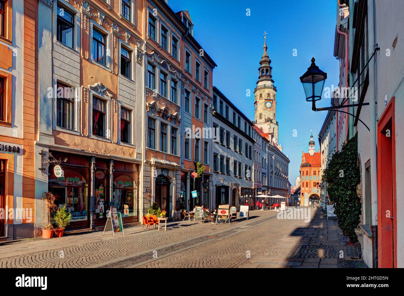 Vieille ville de Görlitz, centre-ville de Goerlitz Saxe, Allemagne de l'est Banque D'Images