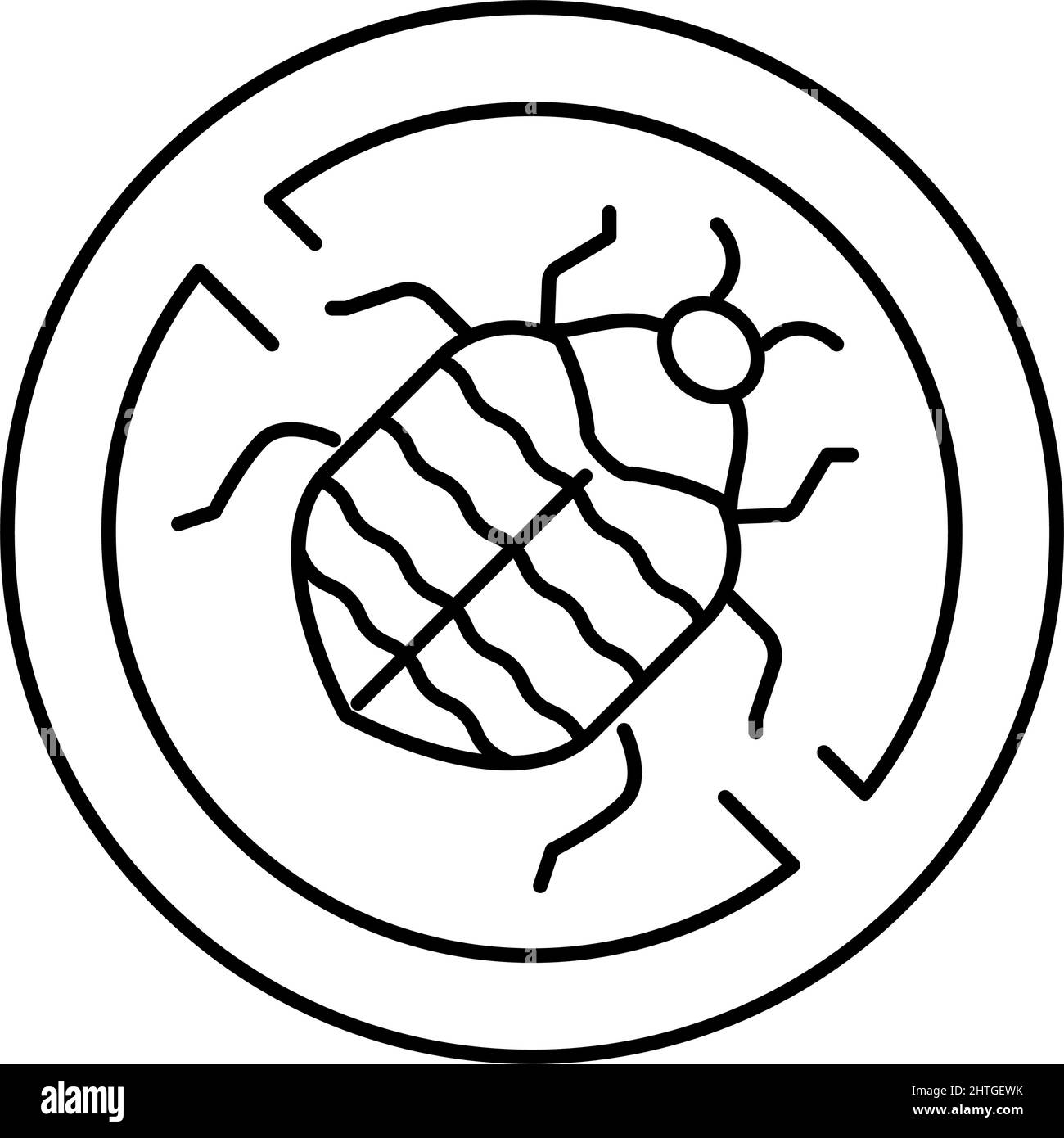 illustration vectorielle de l'icône de la ligne de traitement du dendroctone du tapis Illustration de Vecteur