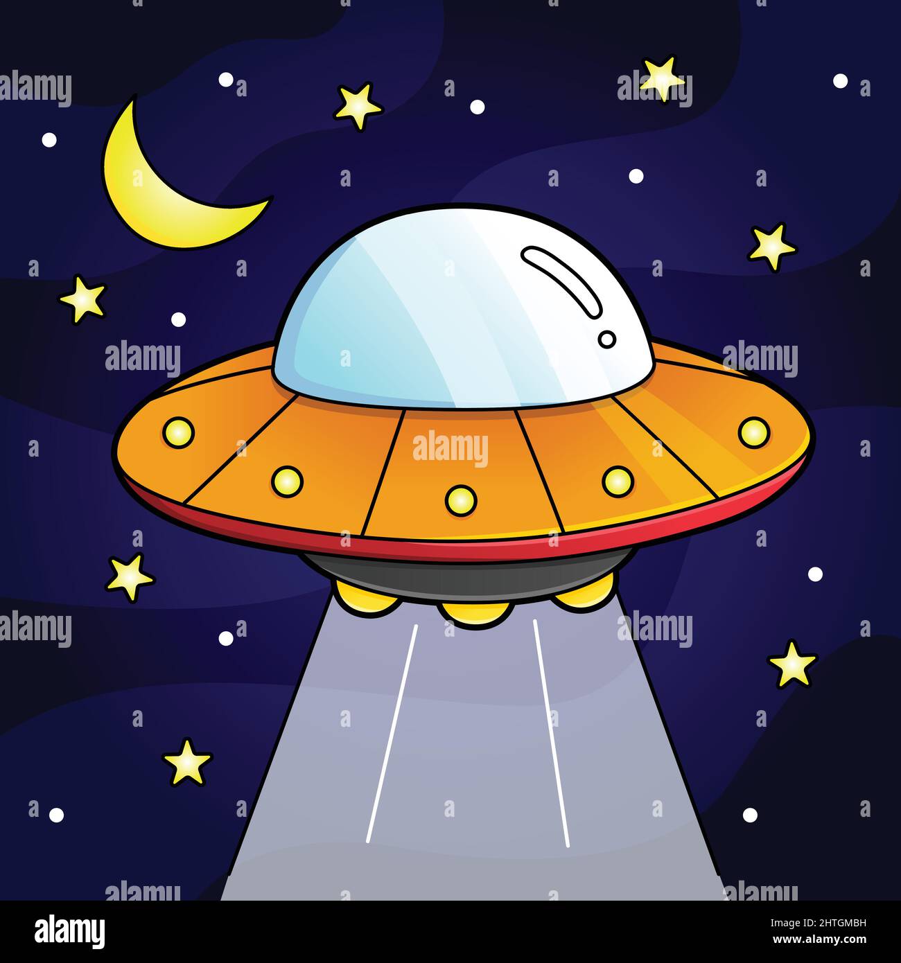 Illustration d'un véhicule de couleur pour un dessin d'OVNI Illustration de Vecteur