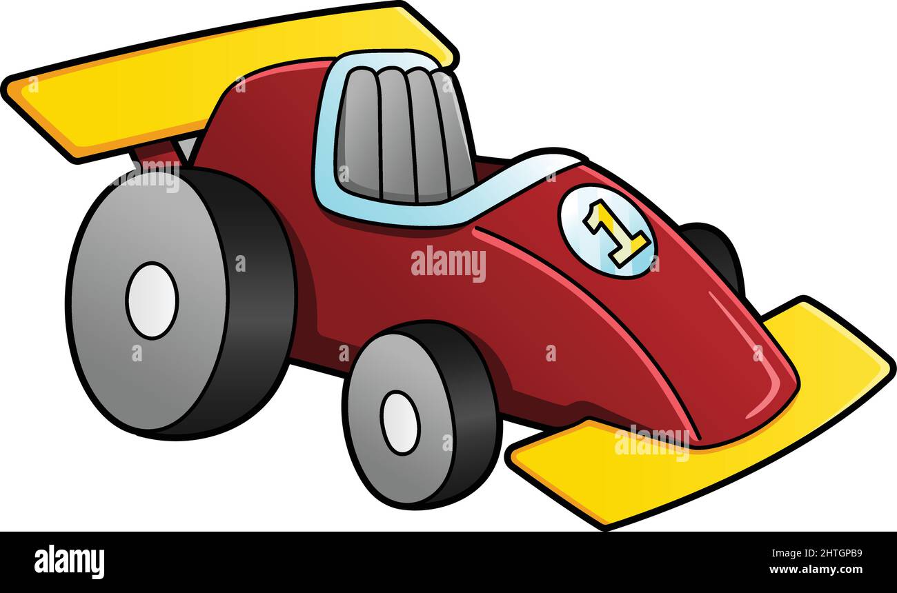 Illustration colorée du dessin animé d'une voiture de course Image