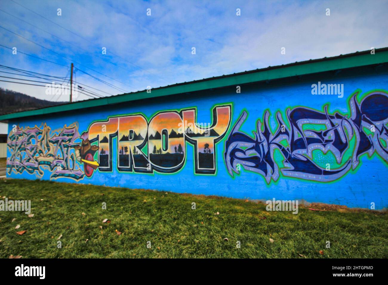 Murale à Troy, Montana. Banque D'Images