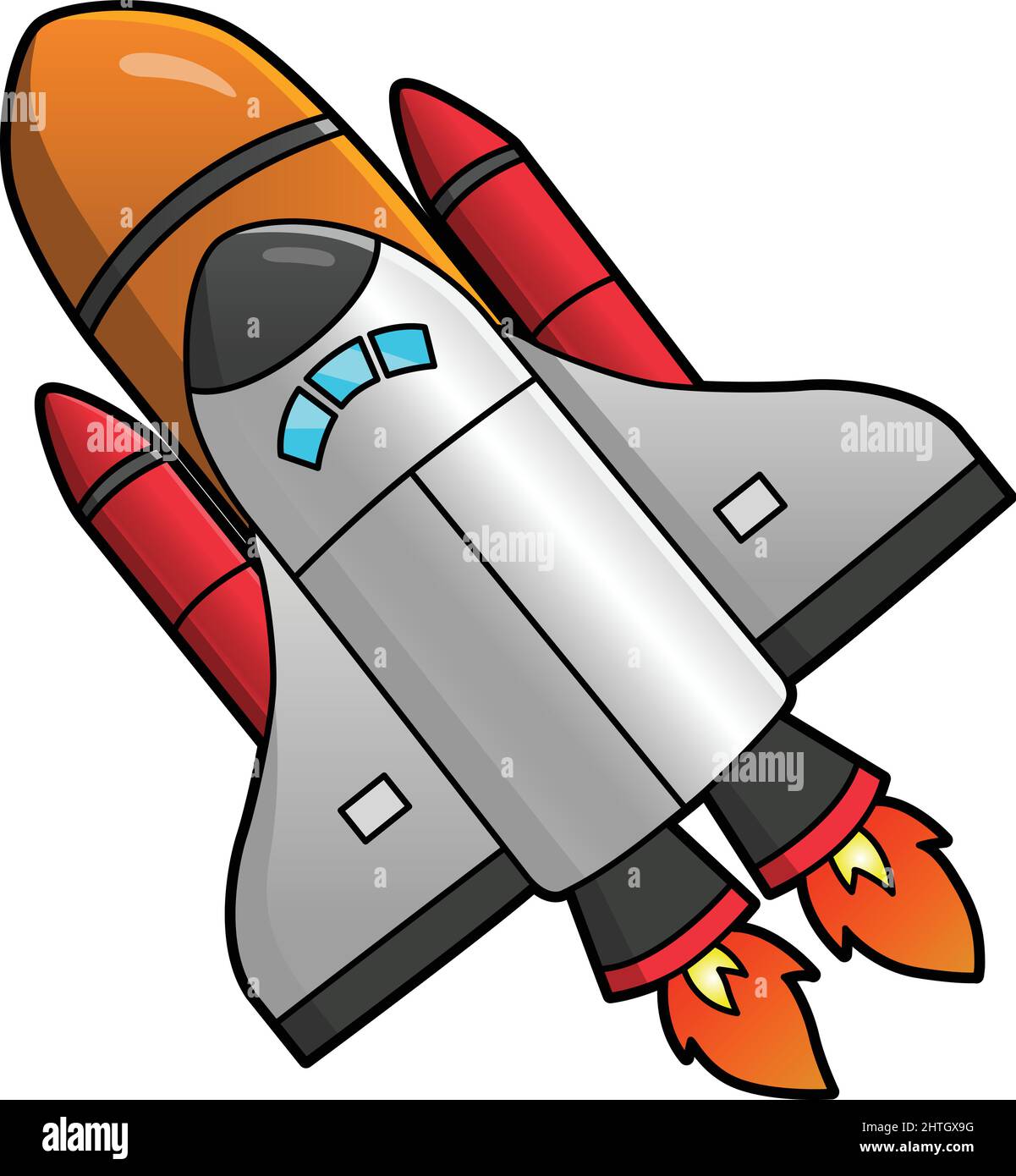 Illustration colorée du dessin animé de Rocket Cartoon Image ...
