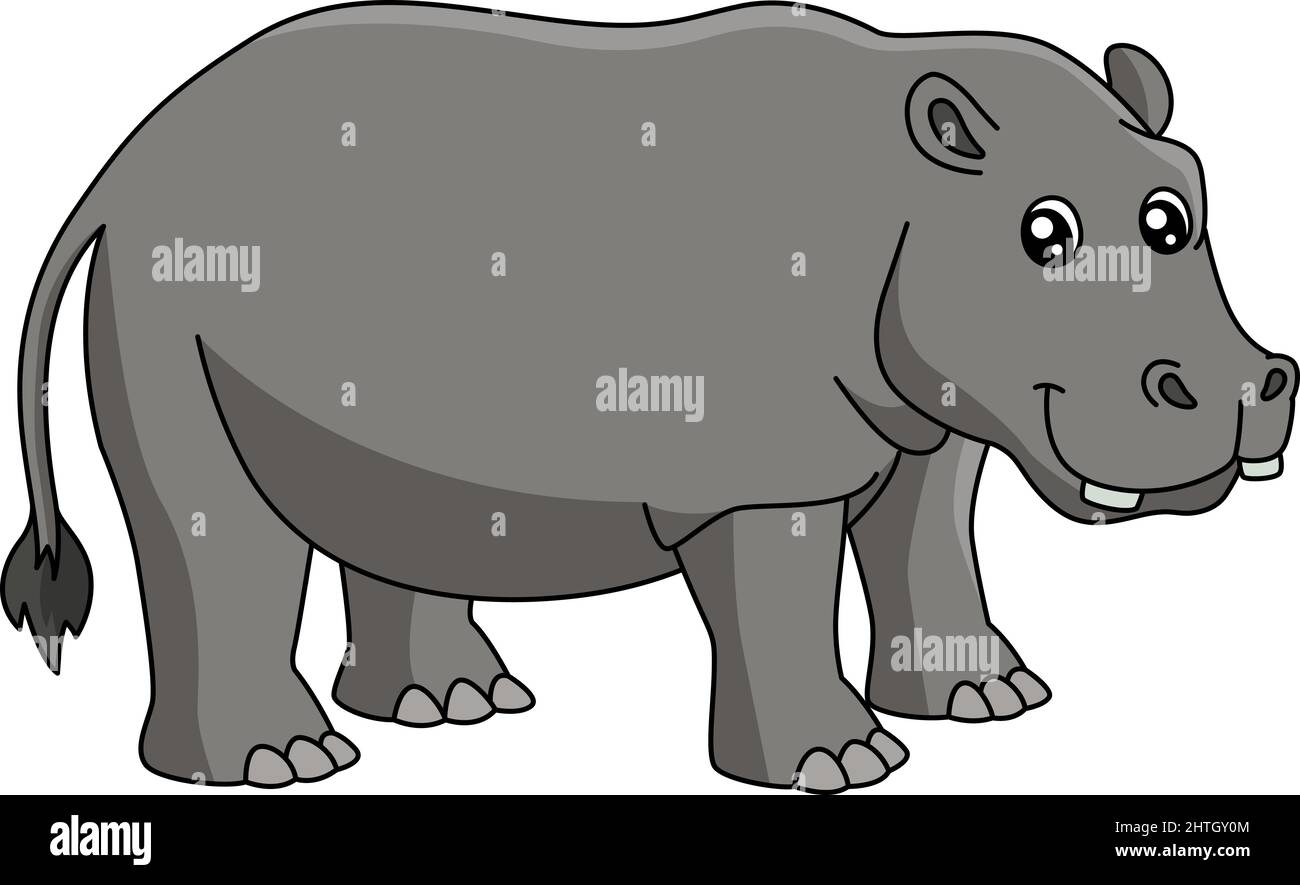 Illustration de la couleur du dessin animé Hippo Illustration de Vecteur