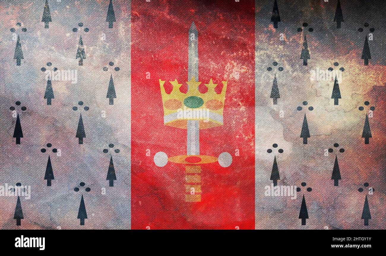 Vue de dessus du drapeau rétro de la Caroline, Porto Rico, États d'Amérique déliés avec texture grunge. USA patriote et Voyage concept. Pas de mât. Plan desi Banque D'Images