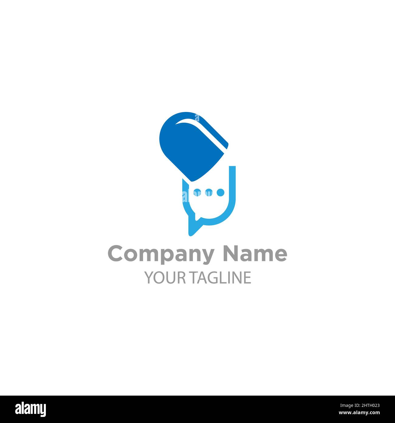 Vecteur du logo de la capsule de soins de santé. Forme de bulle médicament capsule logo design.EPS 10 Illustration de Vecteur