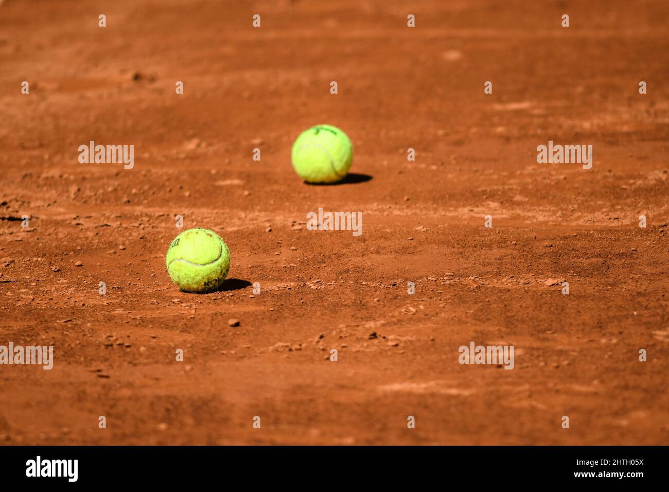 Balles de tennis Roland Garros Banque D'Images