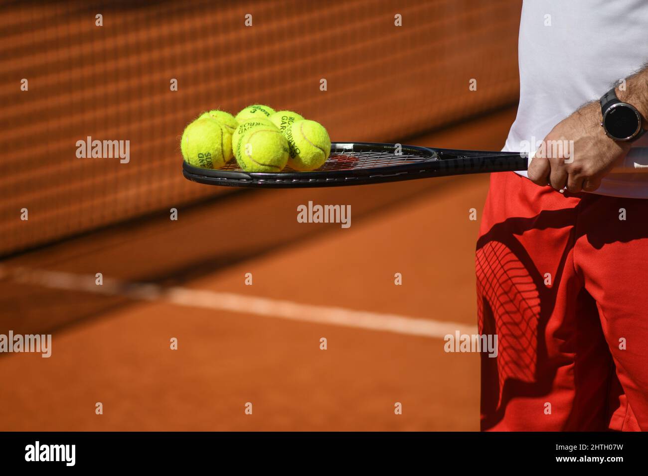 Balles de tennis Roland Garros Banque D'Images