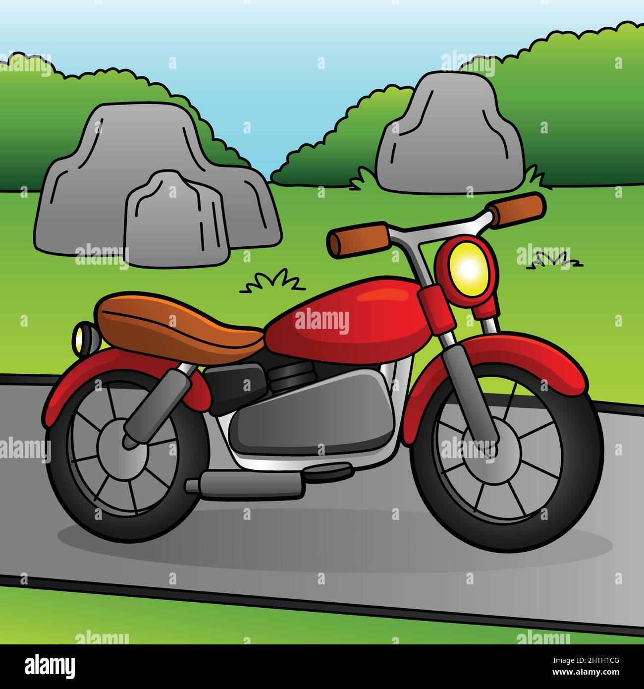 Illustration d'un véhicule de couleur pour le dessin animé d'une moto Image  Vectorielle Stock - Alamy