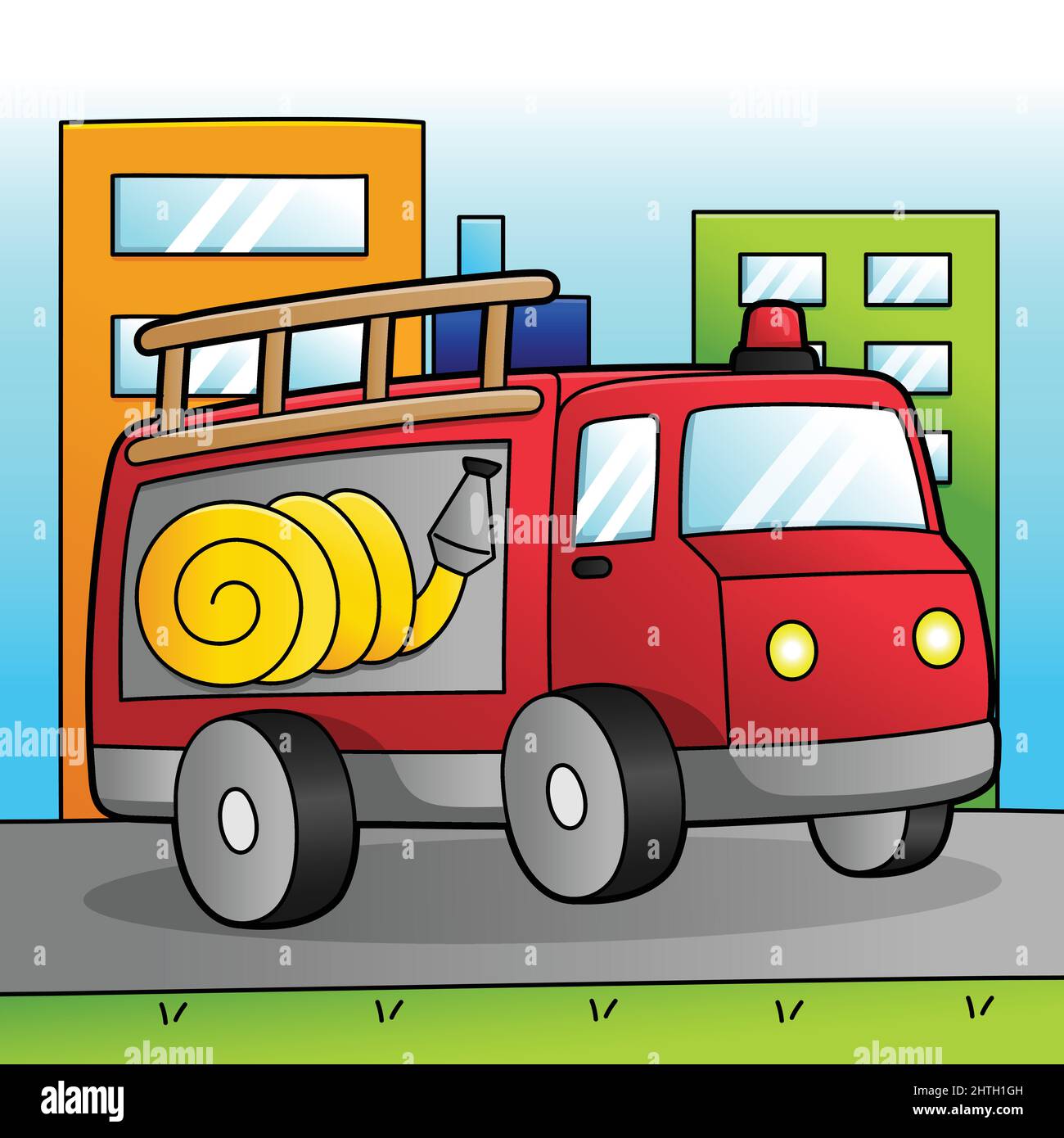 Illustration d'un véhicule de couleur pour véhicule de camion-incendie Illustration de Vecteur