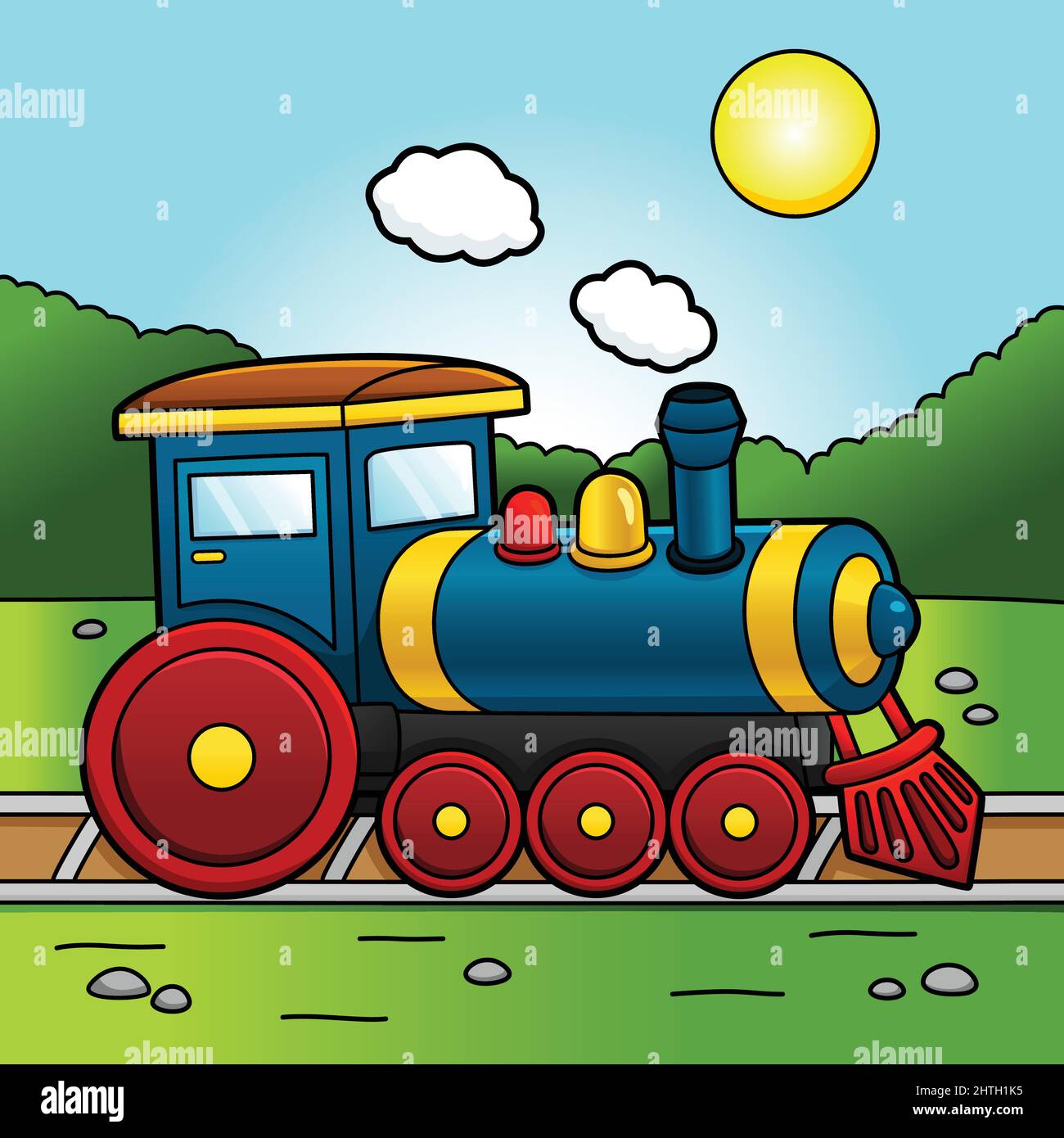 Illustration du véhicule de transport de locomotive à vapeur Illustration de Vecteur