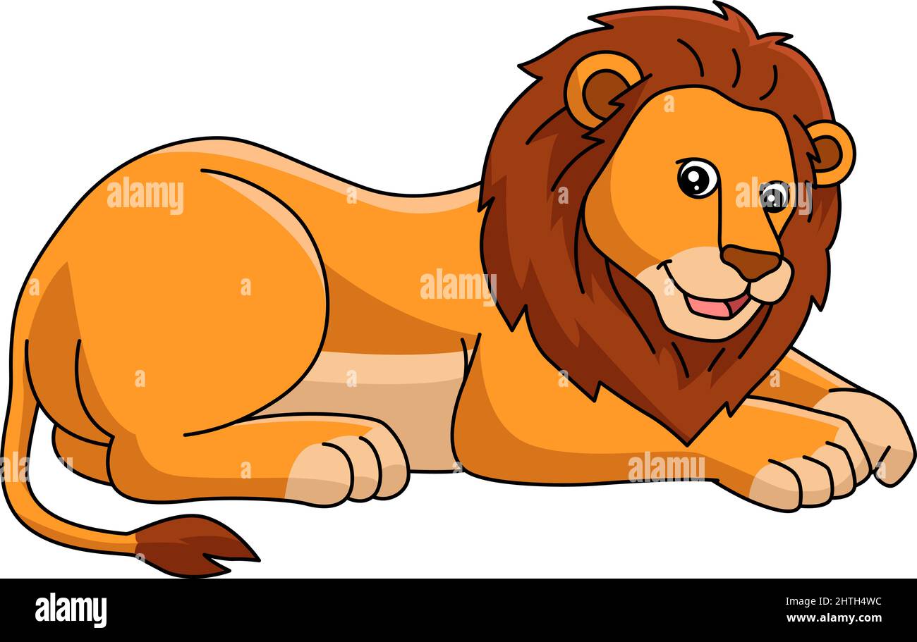 Illustration du dessin animé coloré du Lion Cartoon Illustration de Vecteur