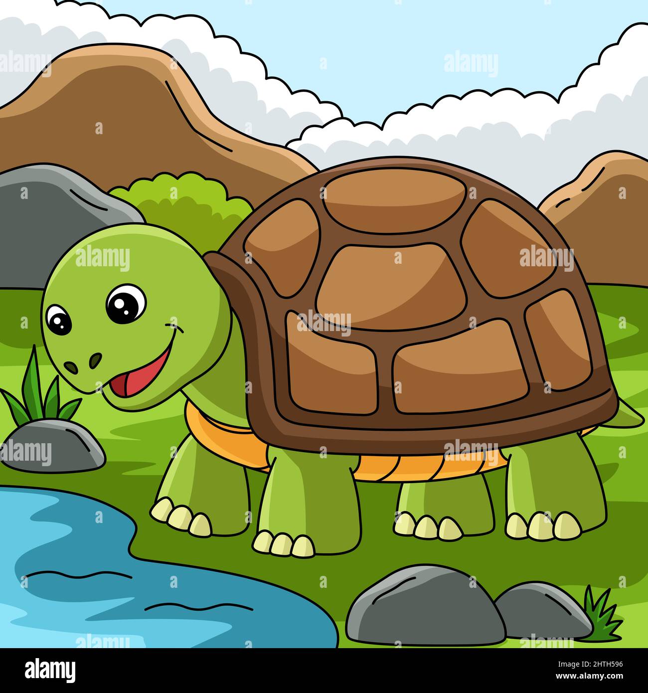 Illustration colorée du dessin animé d'une tortue Illustration de Vecteur