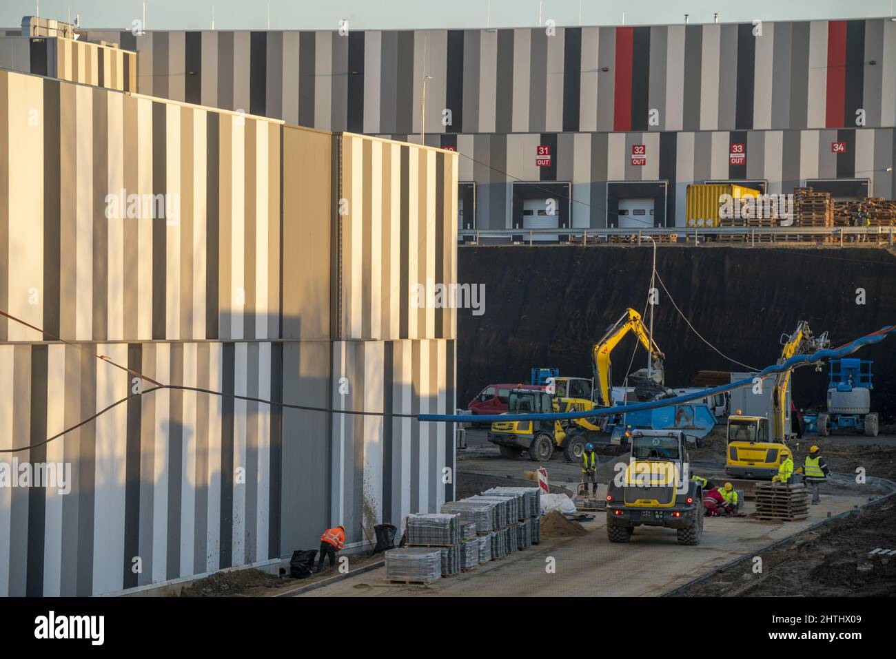 Chantier de construction d'un centre logistique moderne Banque D'Images