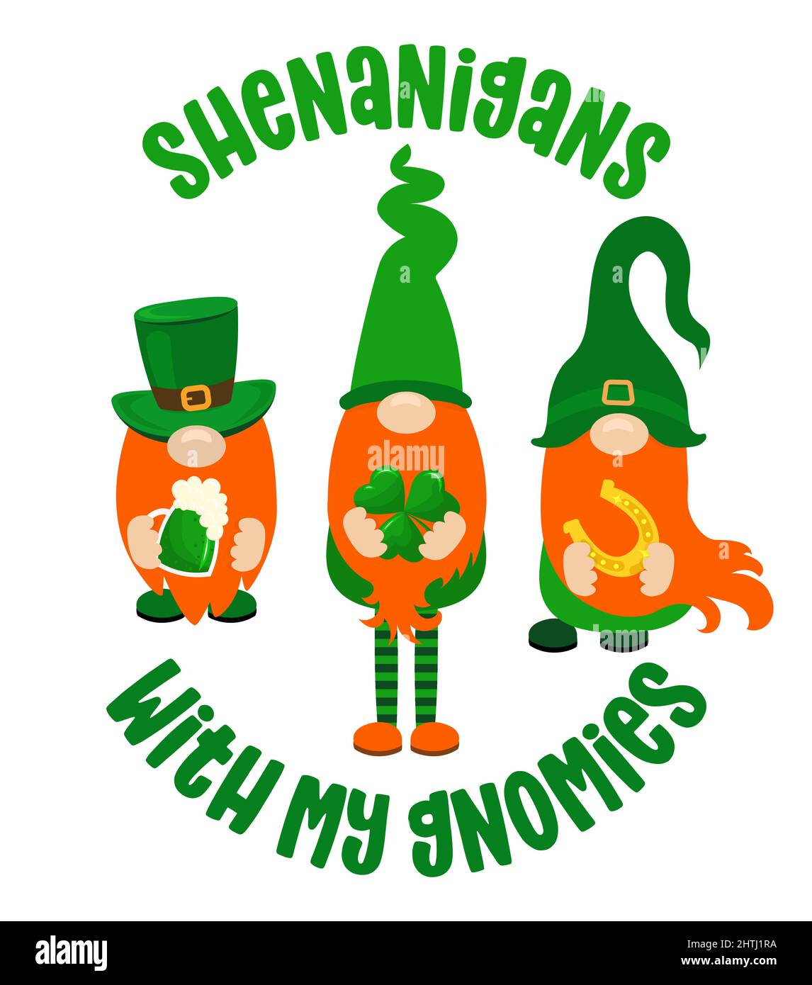 Des shenanigans avec mes gnomies - drôle de Saint Patrick's Day texte inspiré pour poster, t-shirt, carte, invitation, sticker, bannière, cadeau. Iris Illustration de Vecteur