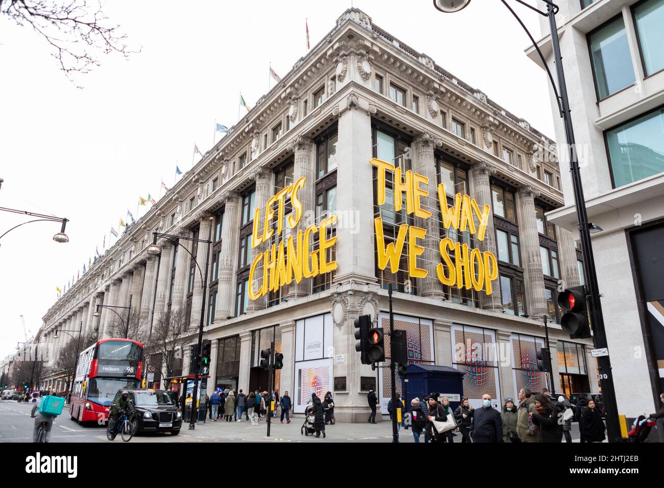 Grand magasin Selfridges sur Oxford Street, West End London. Banque D'Images