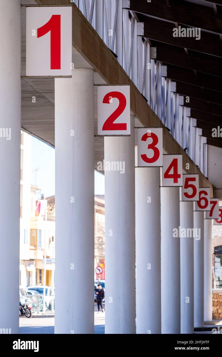 Gare routière, Inca, Majorque, Iles Baléares, Espagne Banque D'Images