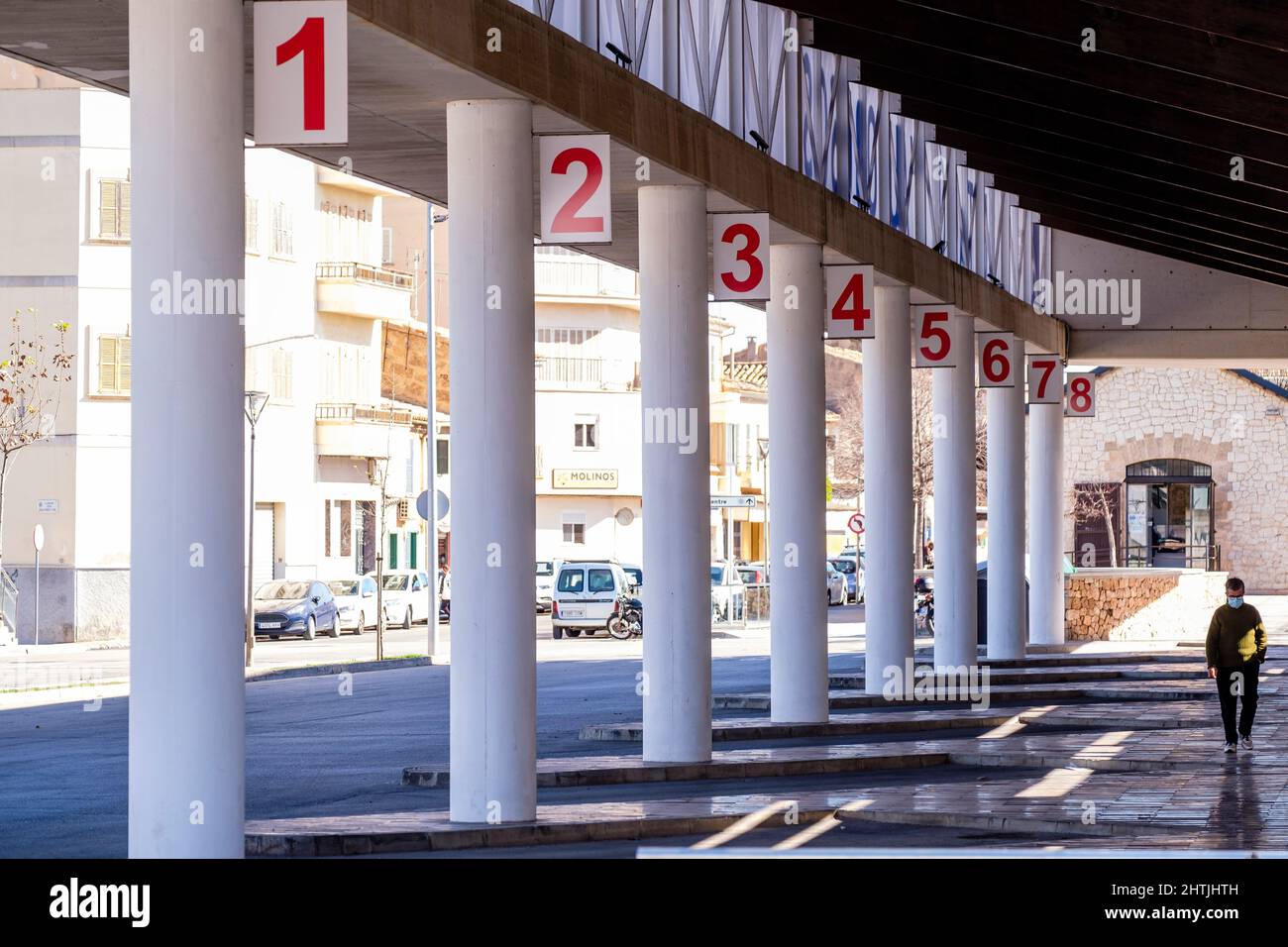 Gare routière, Inca, Majorque, Iles Baléares, Espagne Banque D'Images