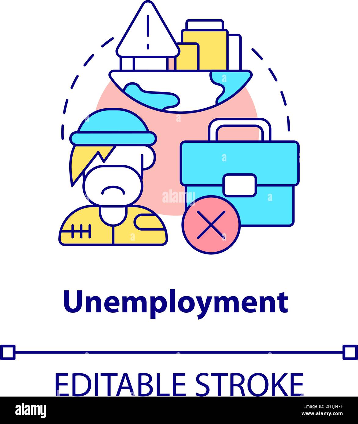 Icône du concept de chômage Illustration de Vecteur