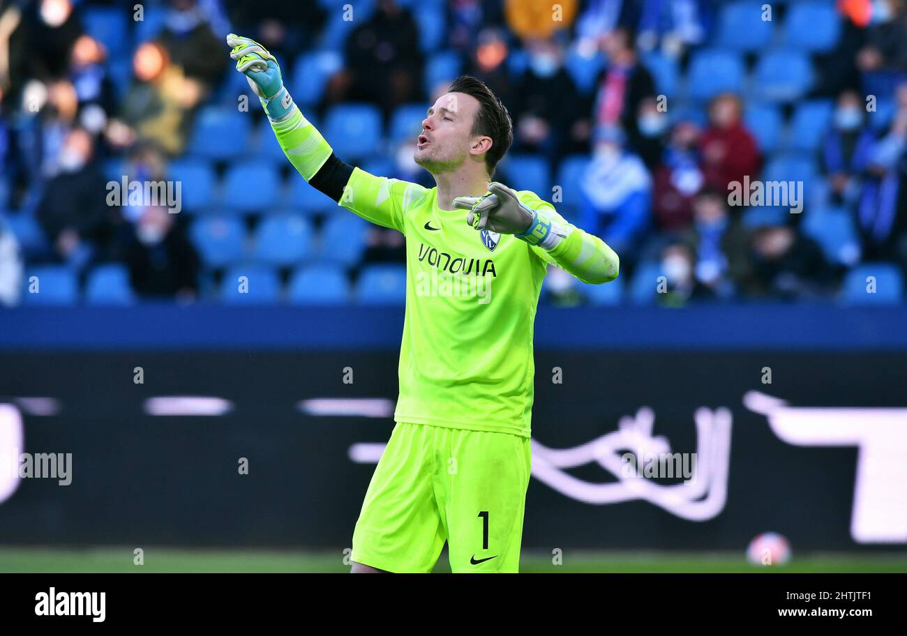 Bundesliga, Vonovia Ruhrstadion Bochum: VFL Bochum vs RB Leipzig; le gardien de but de Bochum Manuel Riemann Banque D'Images