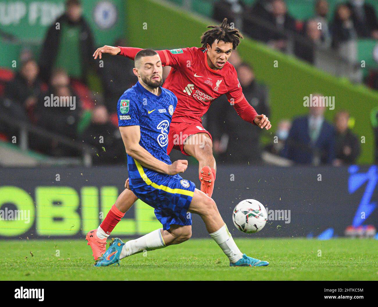 27 février 2022 - Chelsea / Liverpool - Carabao Cup - final - Stade Wembley Trent Alexander-Arnold de Liverpool pendant la finale de la Carabao Cup au stade Wembley. Crédit photo : © Mark pain / Alamy Live News Banque D'Images