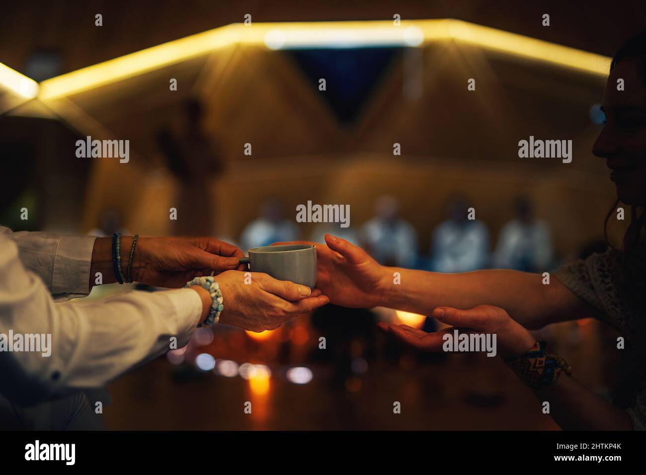 Cérémonie de cacao, médecine d'ouverture de coeur. Banque D'Images