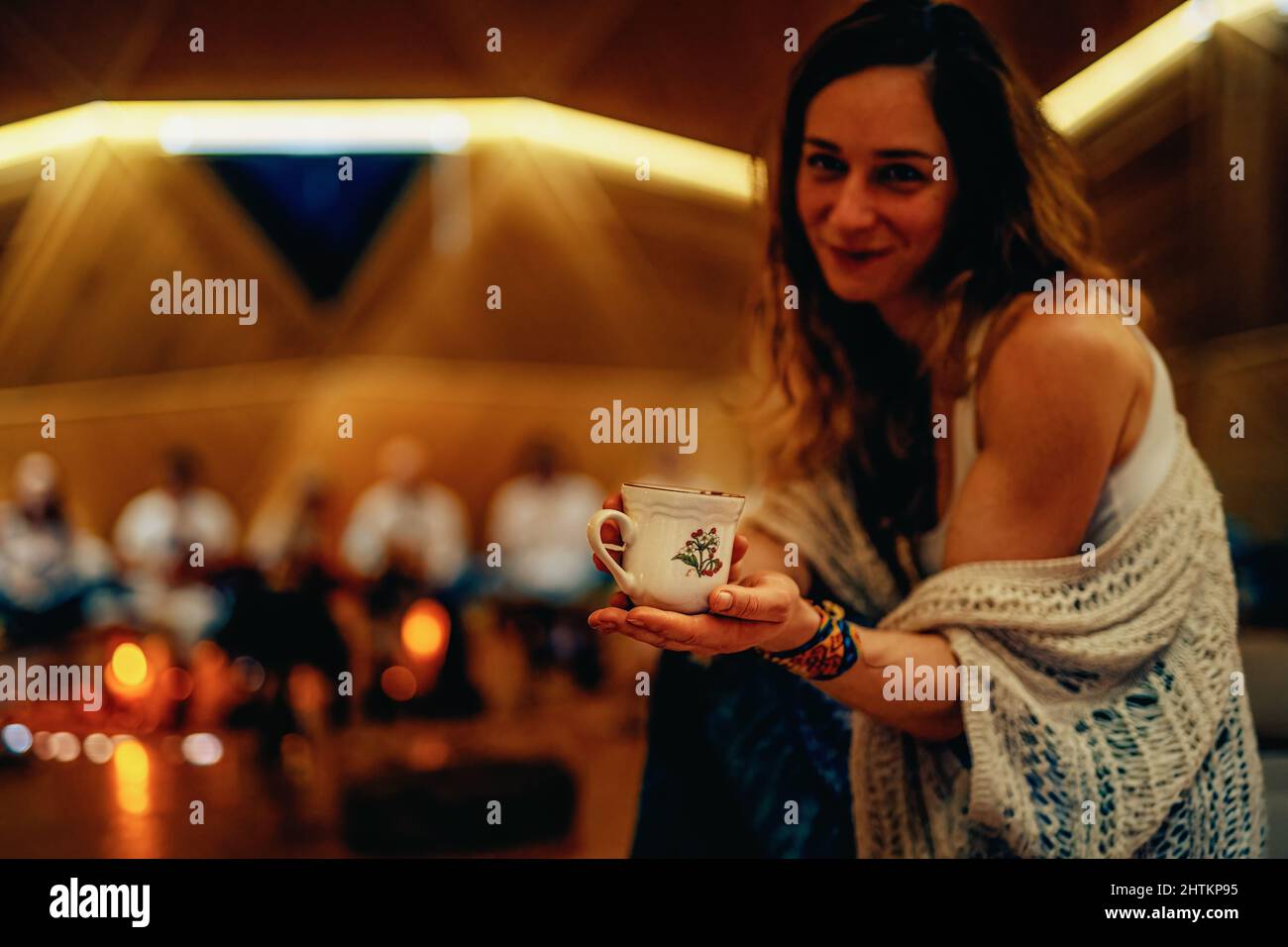 Cérémonie de cacao, médecine d'ouverture de coeur. Banque D'Images