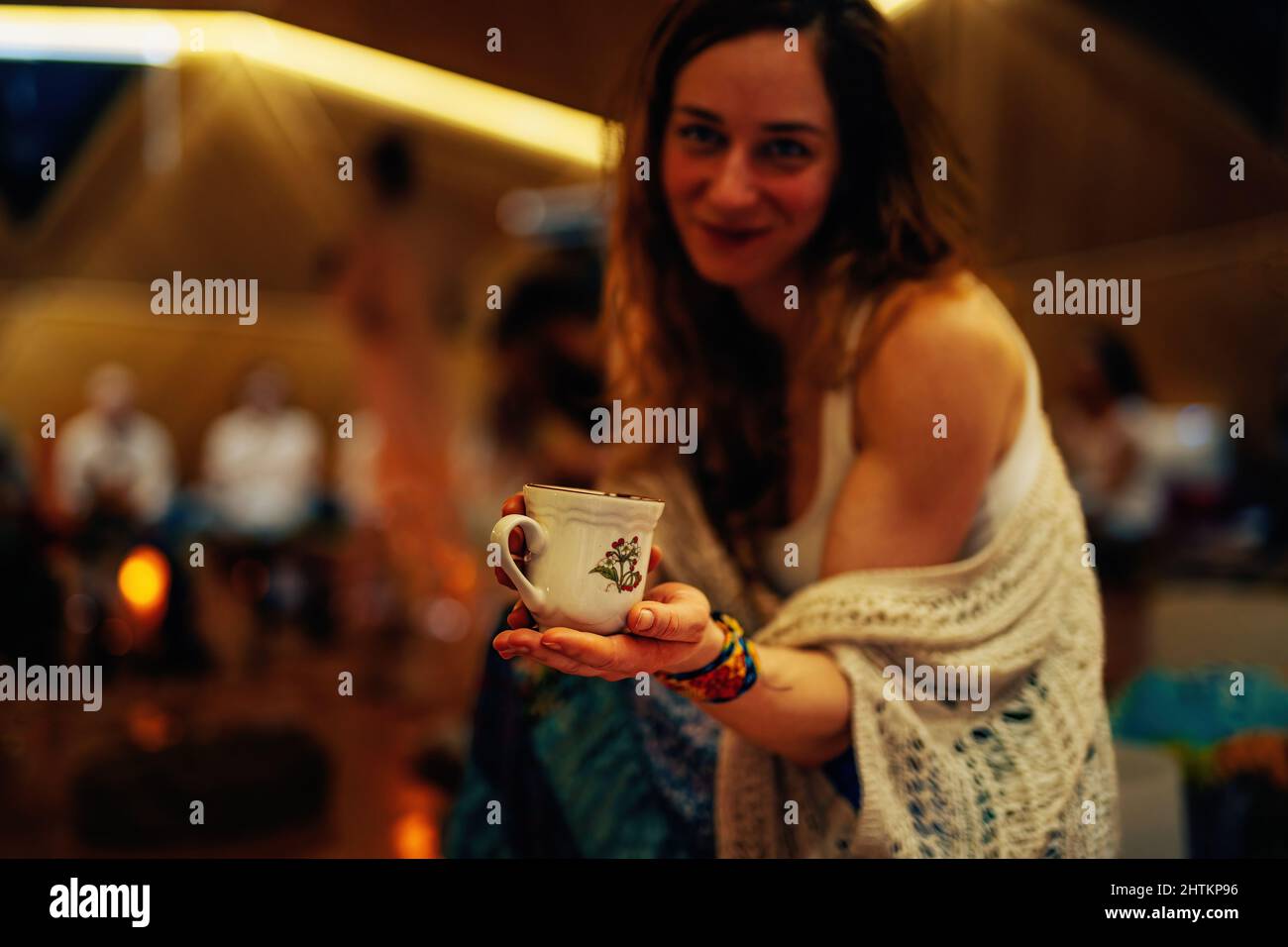 Cérémonie de cacao, médecine d'ouverture de coeur. Banque D'Images