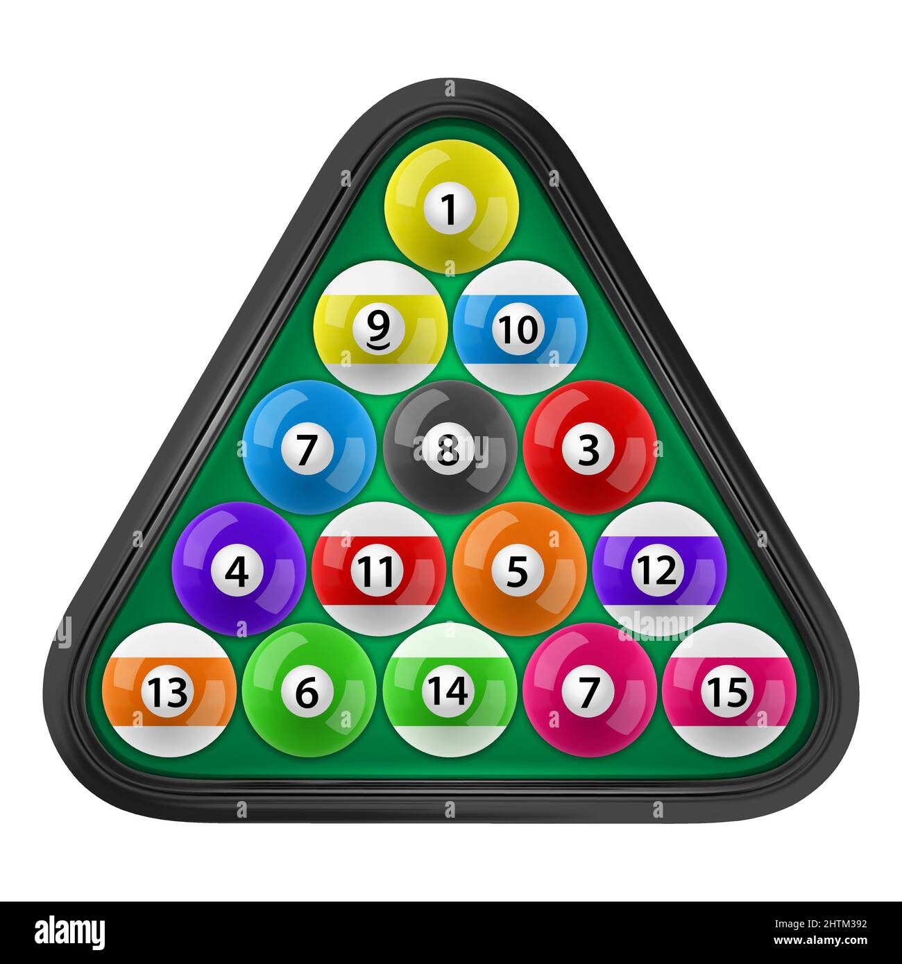 Sonder l'illustration vectorielle des boules de billard sur fond blanc. Illustration de Vecteur