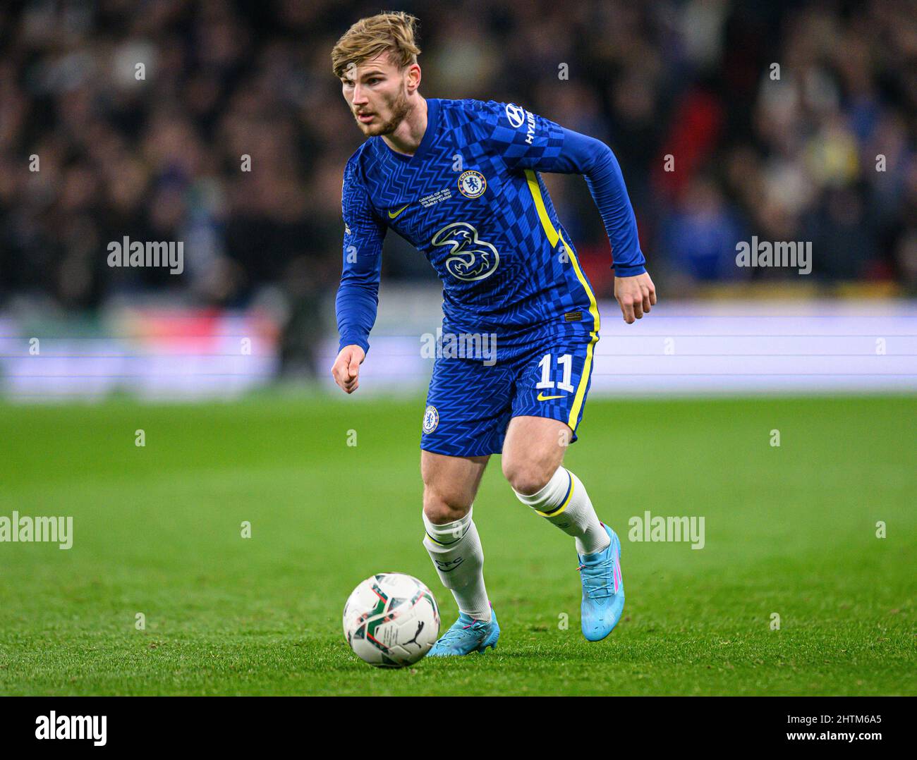 27 février 2022 - Chelsea / Liverpool - Carabao Cup - final - Wembley Stadium Timo Werner lors de la finale de la Carabao Cup au stade Wembley. Crédit photo : © Mark pain / Alamy Live News Banque D'Images