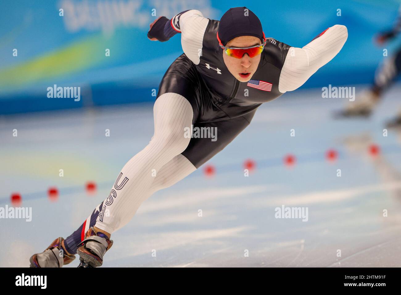 Jordan Stolz (USA), 18 FÉVRIER 2022 - Patinage de vitesse : Men's 1000m pendant les Jeux Olympiques d'hiver de Beijing 2022 à l'ovale national de patinage de vitesse en B. Banque D'Images